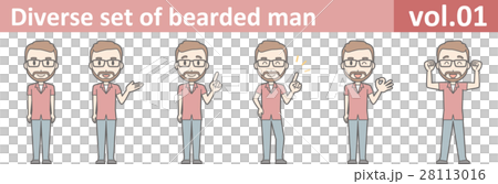 Illustration of men who wore glasses and grew beard vol.01 28113016