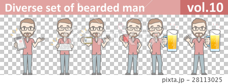 Illustration of men who wore glasses and bearded vol. 10 28113025