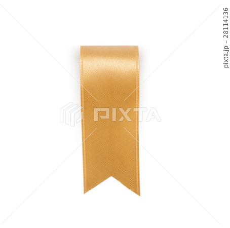 Gold ribbon bookmark isolated 28114136