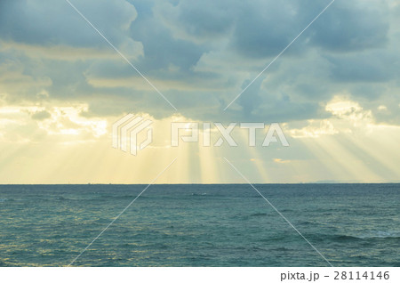 海に現れた天使のハシゴ 28114146