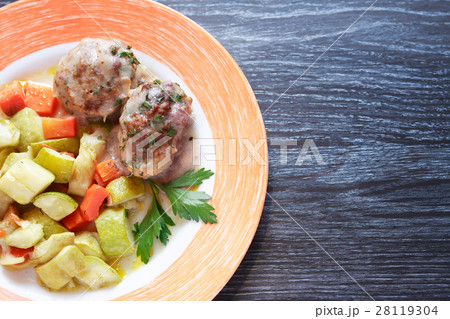 Cutlets With Garnish 28119304