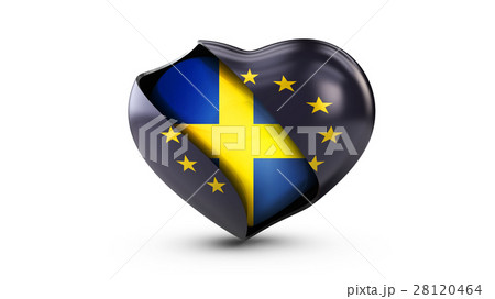 3d Illustration of EU Flag and flag of Sweden 28120464