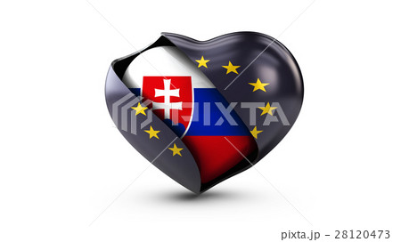3d Illustration of EU Flag and flag of Slovakia 28120473