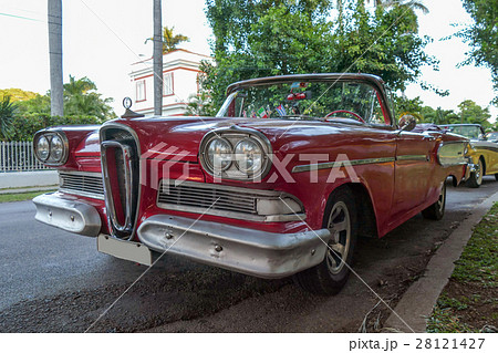 キューバのアメ車の写真素材