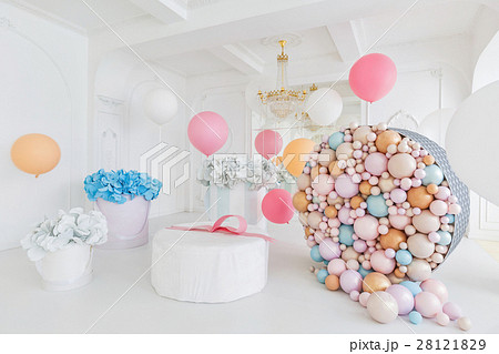 Boxes with flowers and a large pudrinitsa with Boxes with flowers and a large pudrinitsa with 28121829