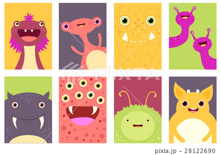 Set of banners with cute monsters Set of banners with cute monsters 28122690