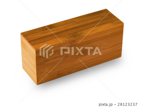 closed wooden box isolated on white background 28123237