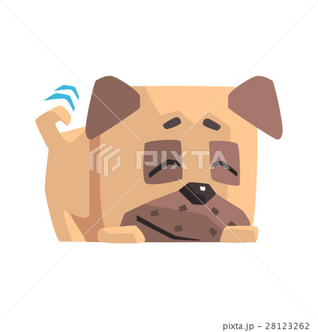 Sleeping Little Pet Pug Dog Puppy With Collar Sleeping Little Pet Pug Dog Puppy With Collar 28123262