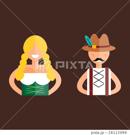 Oktoberfest man and woman vector illustration. 28123999