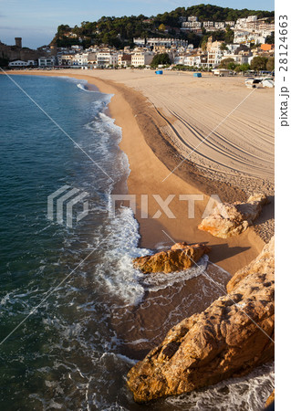 Beach in Tossa de Mar Town on Costa Brava 28124663