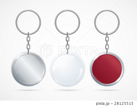 Realistic Metal and Plastic Keychains Set. Vector Realistic Metal and Plastic Keychains Set. Vector 28125515