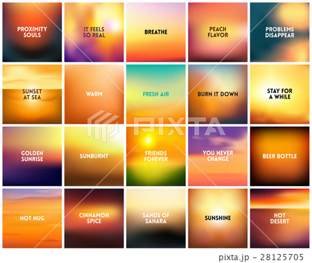 BIG set of 20 square blurred nature golden orange 28125705