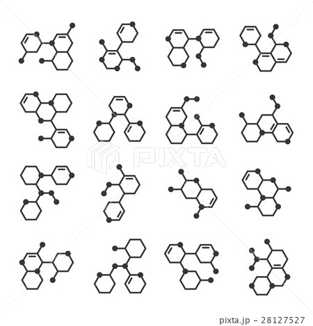 Molecule Structure Icons Set. Logo Sign. Vector 28127527