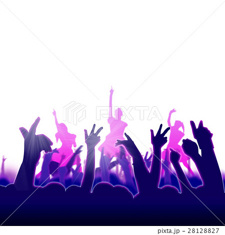 ライブ会場とオーディエンスのイラスト素材