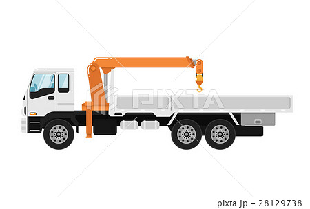 Truck mounted crane isolated on white background 28129738