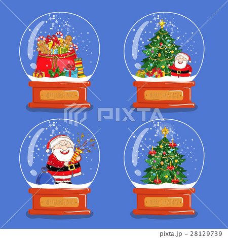 Collection of Christmas Glass Snow Globes 28129739