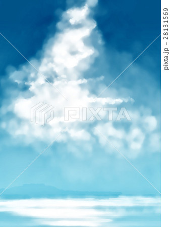 晴れた積乱雲と海のイラストのイラスト素材 28131569 Pixta