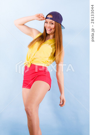 Young trendy smiling female dancer. Young trendy smiling female dancer. 28133044