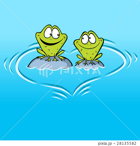 Frogs In Love sitting on a stone in water Frogs In Love sitting on a stone in water 28135582