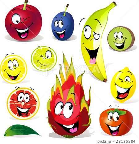 fruit cartoon with many expressions 28135584