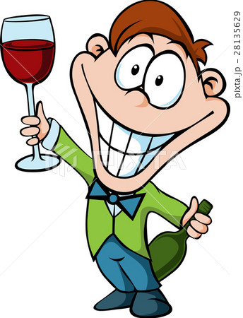man with a glass of wine - businessman toast 28135629