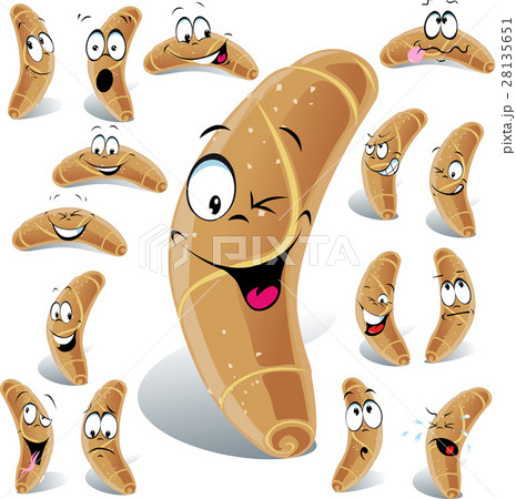 pastry roll cartoon with many expressions 28135651