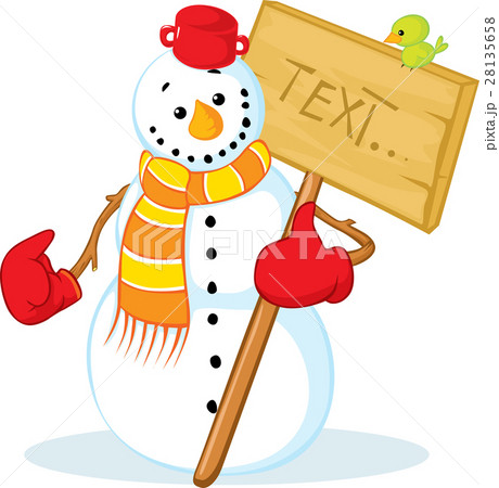 snowman with red gloves snowman with red gloves 28135658