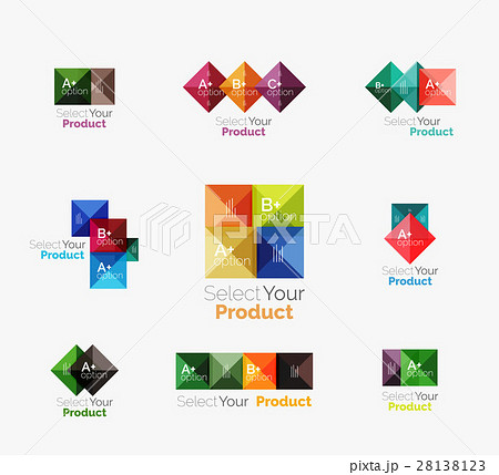 Set of abstract square interface menu navigation Set of abstract square interface menu navigation 28138123