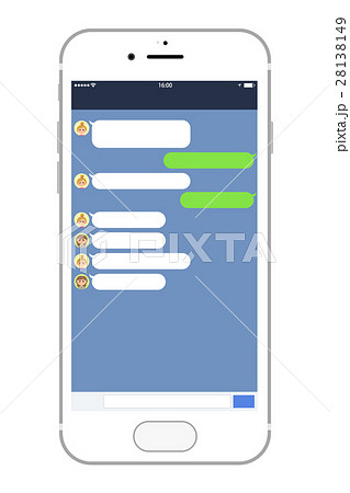 スマートフォン チャットのイラスト素材 28138149 Pixta