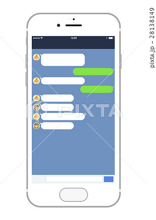 スマートフォン チャットのイラスト素材