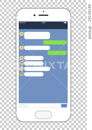 スマートフォン チャットのイラスト素材
