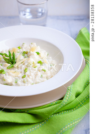 Risotto with Asparagus in a white plate Risotto with Asparagus in a white plate 28138358