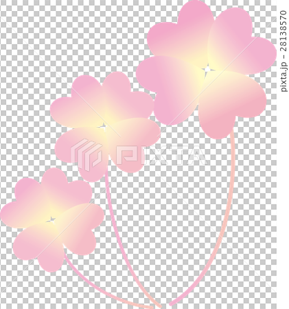 四つ葉のクローバー　三本　ピンク 28138570