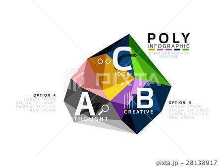 Moden low poly infographics template 28138917