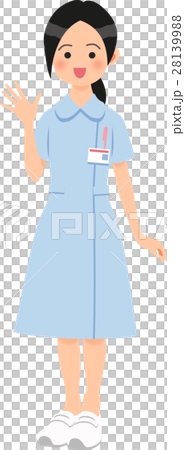婦女與藍色護士衣裳的手 28139988