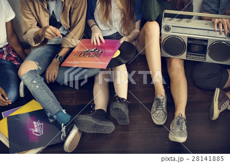 Radio Music Friends Unity Style Teens Casual Concept 28141885
