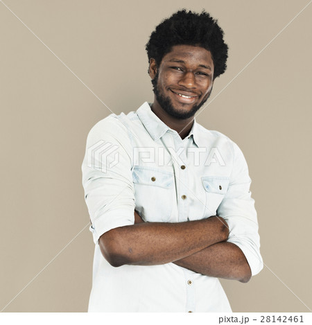 Cheerful African Descent Man Smiling Concept 28142461
