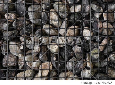 Stones with steel mesh, Gabion wall  28143752