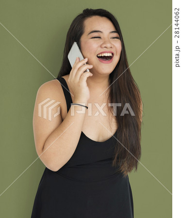 Woman Cheerful Portrait Studio Concept Woman Cheerful Portrait Studio Concept 28144062