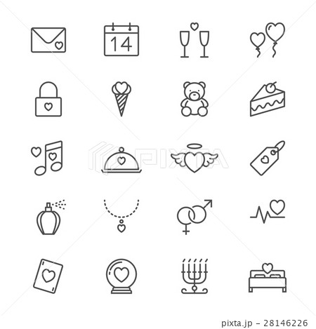 Valentine day thin icons 28146226