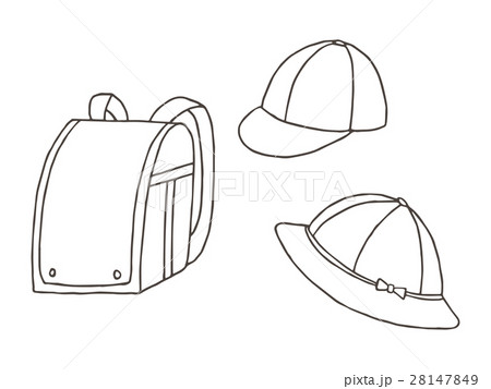 ランドセル 通学帽のイラスト素材