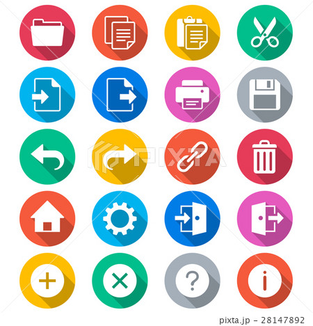 Application toolbar flat color icons 28147892