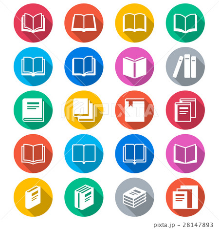 book flat color icons 28147893