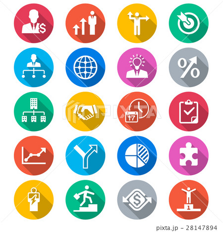Business flat color icons 28147894