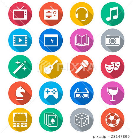 Entertainment flat color icons Entertainment flat color icons 28147899