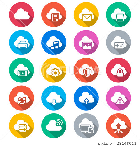 Cloud computing flat color icons 28148011