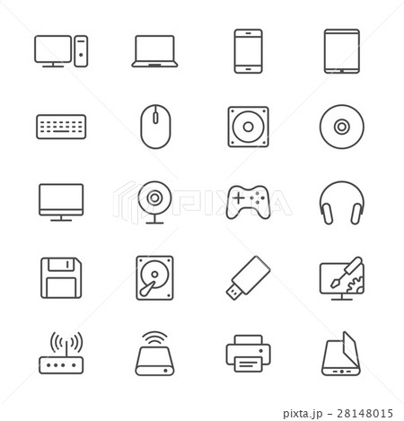 Computer thin icons 28148015