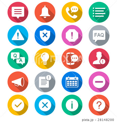 Information and notification flat color icons 28148200