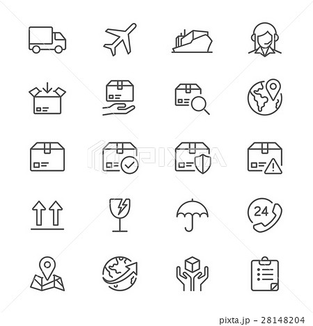 Logistics and shipping thin icons 28148204