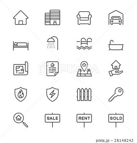 Real estate thin icons 28148242